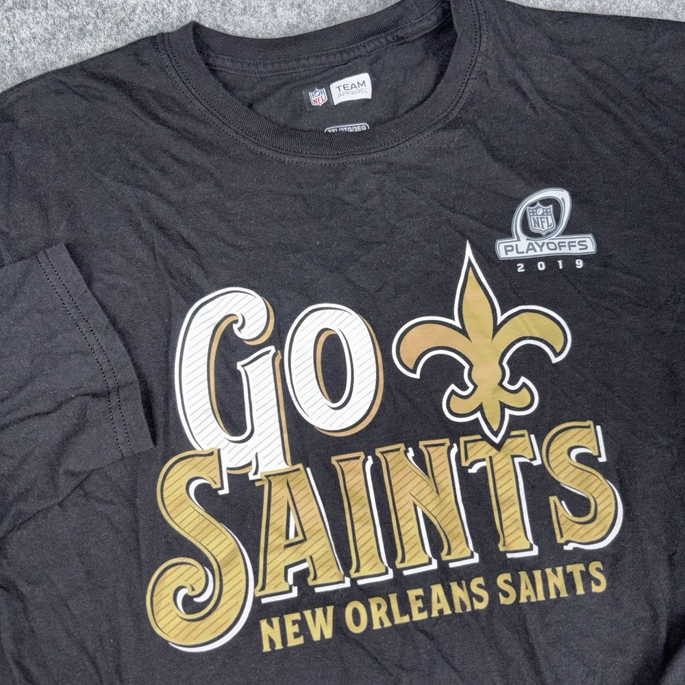 New Orleans Saints Shirt Mens 3xl Long Sleeve Black Good NFL Team Apparel 2019